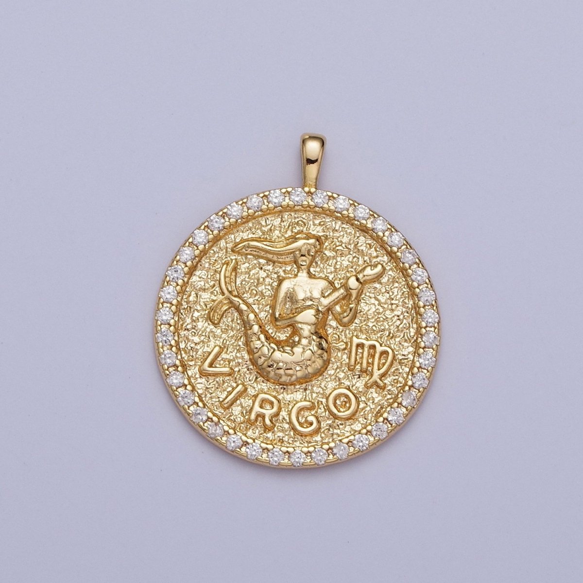 16K Gold Filled Zodiac Sign Astrology Personalized Birthday Micro Paved CZ Charms Pendants Medallion A-A1695-A-A1700