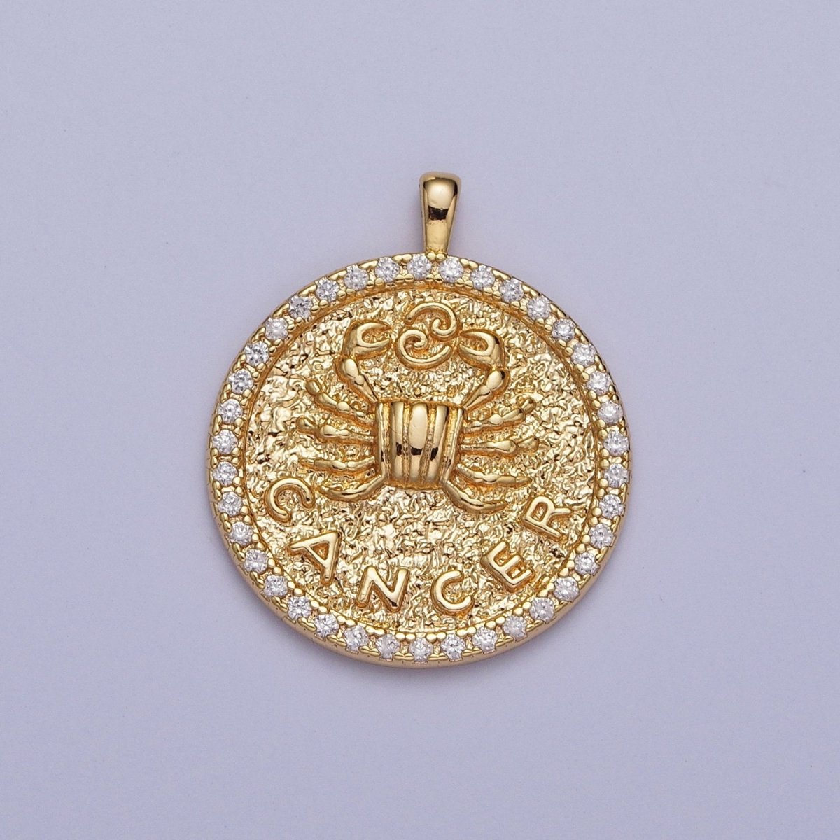 16K Gold Filled Zodiac Sign Astrology Personalized Birthday Micro Paved CZ Charms Pendants Medallion A-A1695-A-A1700