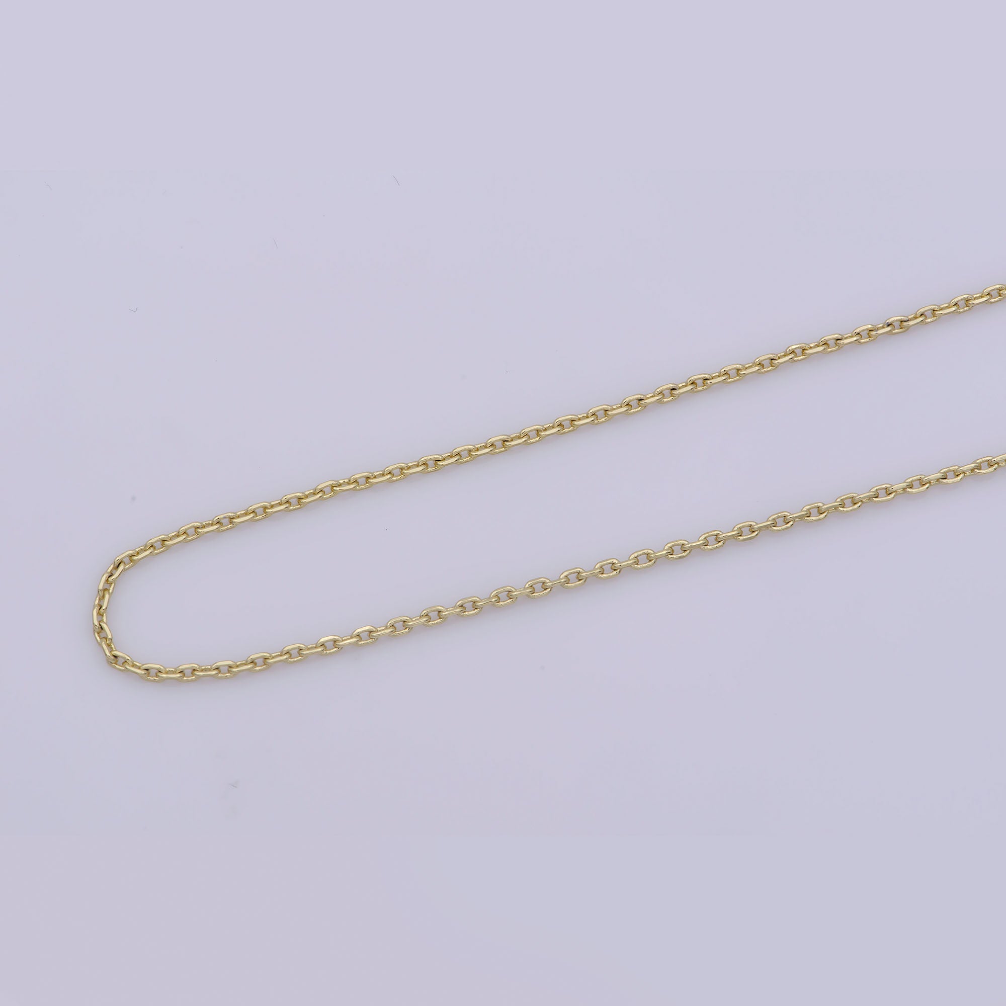 14K Gold Filled 1.3mm Dainty Minimalist Cable 18 Inch Layering Chain Necklace | WA-282 - DLUXCA