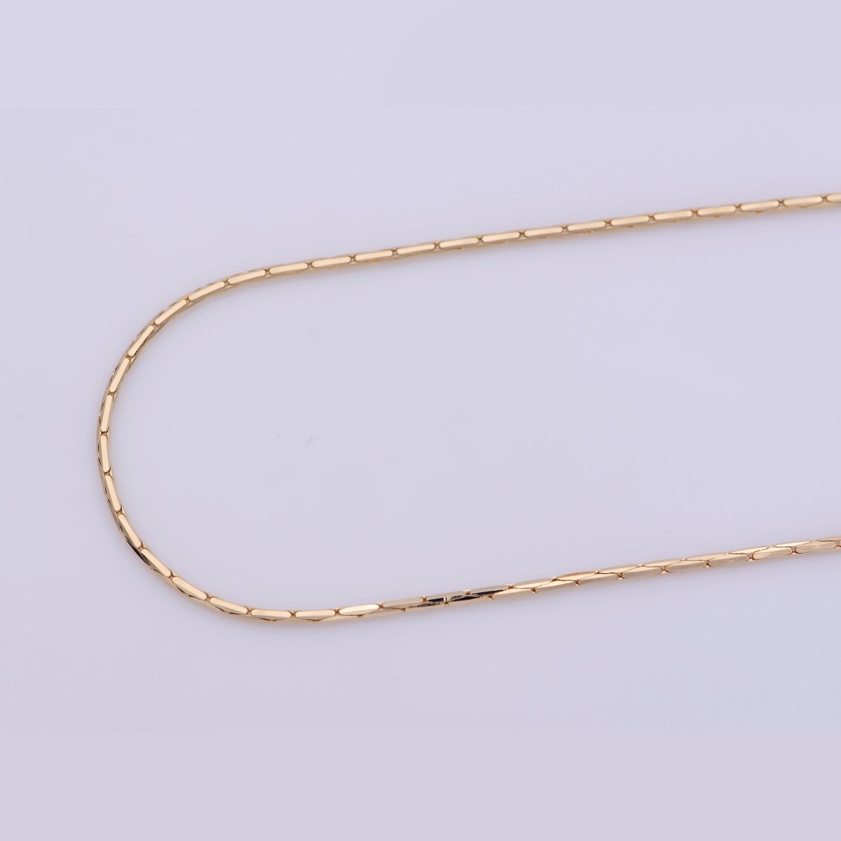 17.5 inch, 23.5 Beading Crimpable Chain Necklace, 18K Gold Plated Designed Finished Chain For Jewelry Necklace Making, Dainty 1.2mm Designed Necklace w/ Spring Ring | CN-389 CN-390  Clearance Pricing
