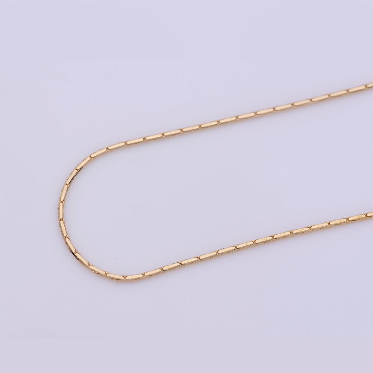 17.5 inch, 23.5 Beading Crimpable Chain Necklace, 18K Gold Plated Designed Finished Chain For Jewelry Necklace Making, Dainty 1.2mm Designed Necklace w/ Spring Ring | CN-389 CN-390  Clearance Pricing