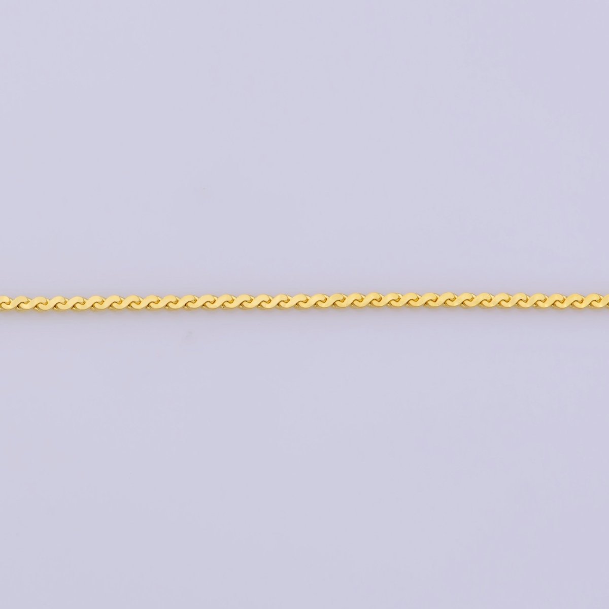 17.5 inch Designed Chain Necklace, 24K Gold Plated Designed Finished Chain For Jewelry Making, Dainty 1.4mm Designed Necklace w/ Spring Ring | CN-363 Clearance Pricing - DLUXCA