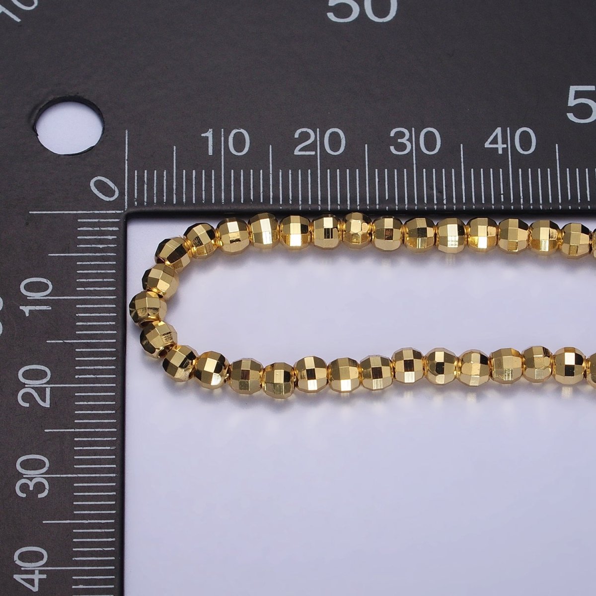 17.5 Inch Gold, Silver 3.5mm, 2.5mm Multi faceted Disco Ball Bead Chain Necklace | WA-1564 WA-1565 Clearance Pricing