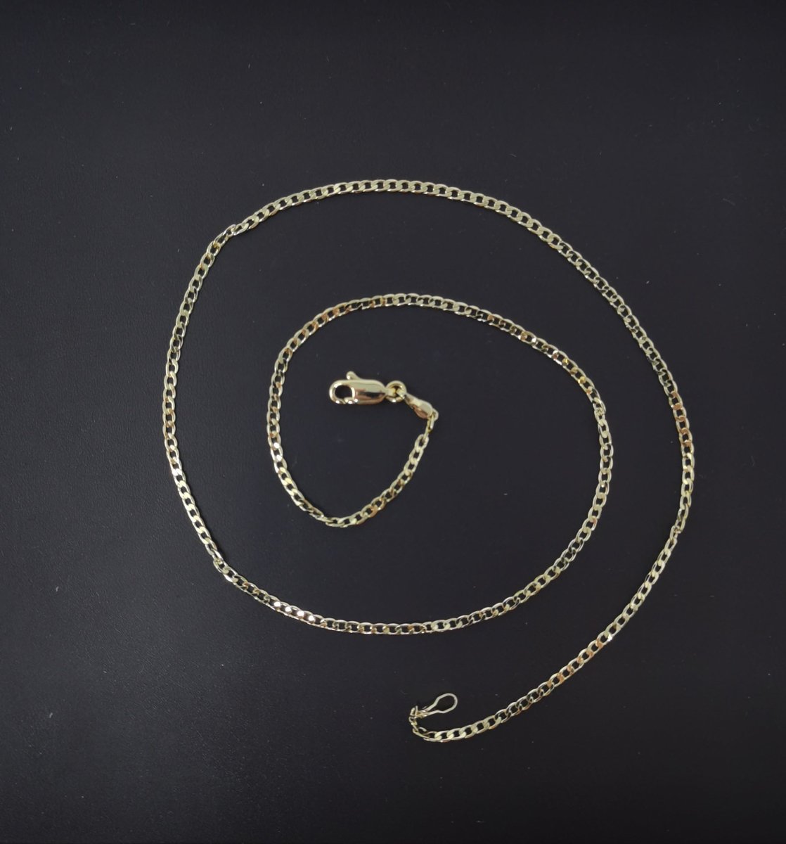 17.5 Inch Miami Cuban Curb Chain Gold Filled Dainty Curb Chain Necklace 1.8mm width | WA-1746 Clearance Pricing - DLUXCA