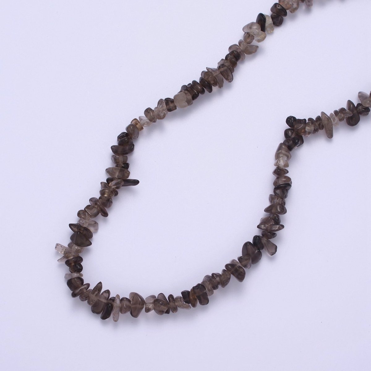 17.5 Inch Natural Dark Smokey Quartz Crystal Stone Bead Necklace with 2" Extender | WA-640 Clearance Pricing - DLUXCA