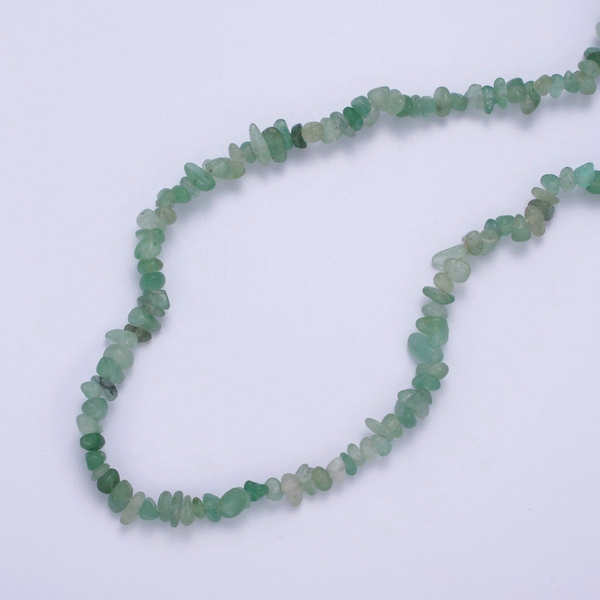 17.5 Inch Natural Green Aventurine Crystal Stone Bead Necklace with 2" Extender | WA-643 Clearance Pricing - DLUXCA