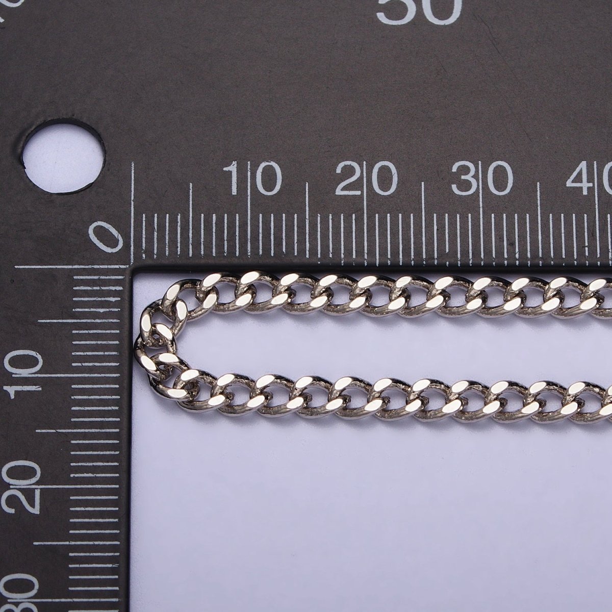 17.5'' Ready to Use White Gold Filled Cuban Curb Necklace Chain 3.5mm Necklace | WA-1561 Clearance Pricing - DLUXCA