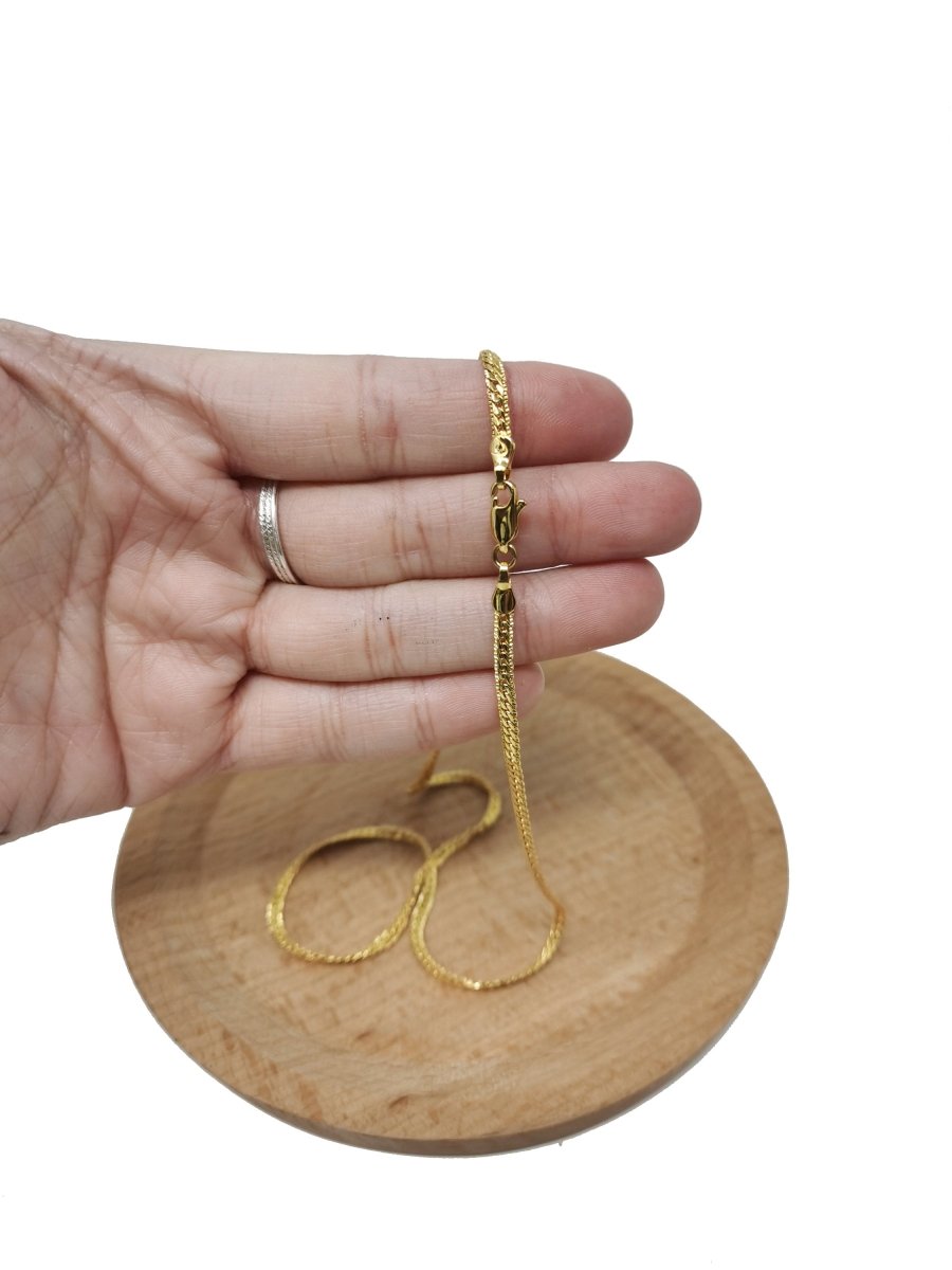 17.7" 24K Gold Filled Herringbone Necklace, 2.3mm In Width, w/ Lobster Clasps | CN-526