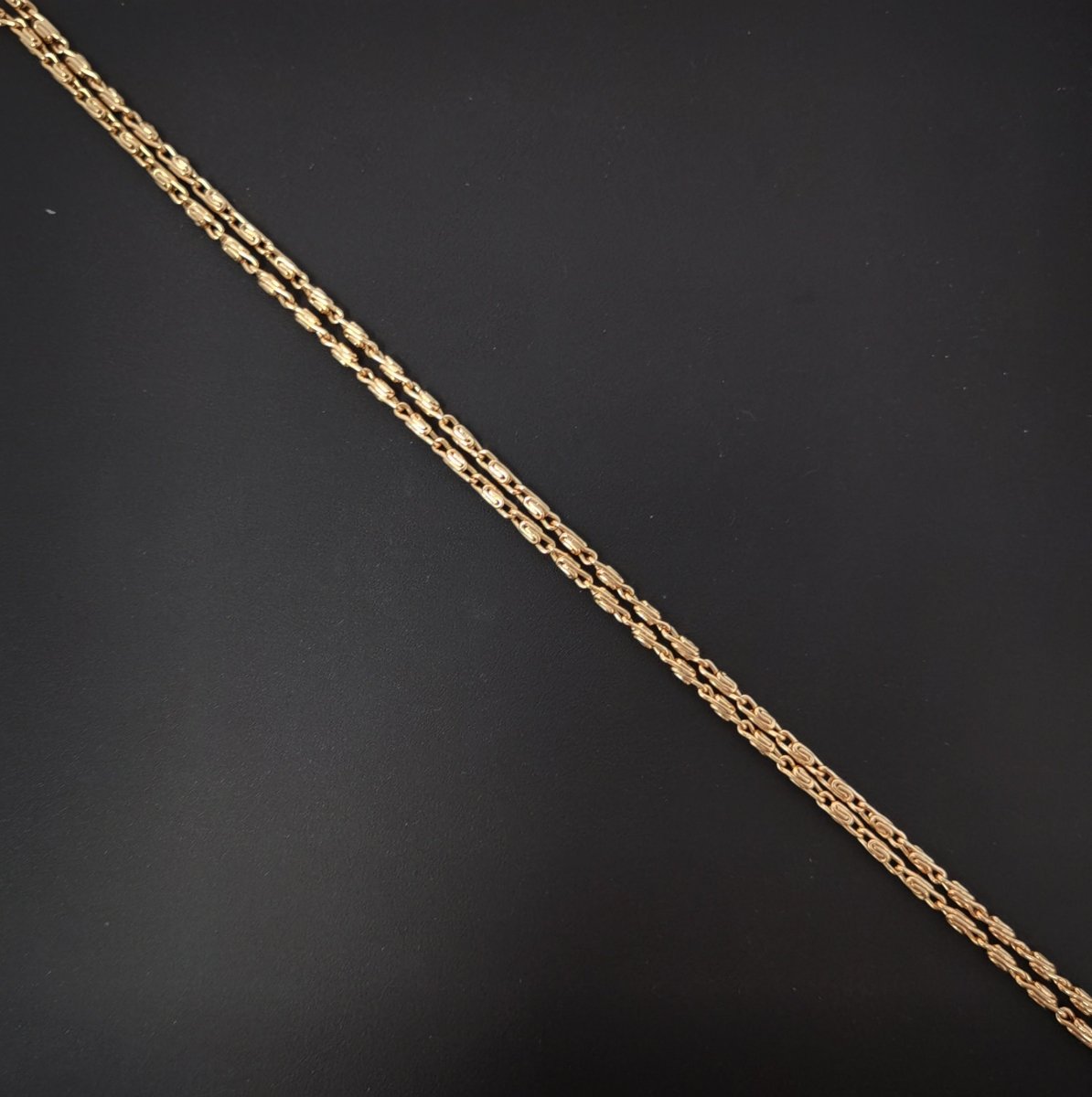 17.7'' Ready to Use 18K Gold Filled Designed Necklace Chain, Layering Designed Chain, Dainty 2mm Designed Necklace w/ Spring Ring | CN-441 Clearance Pricing - DLUXCA