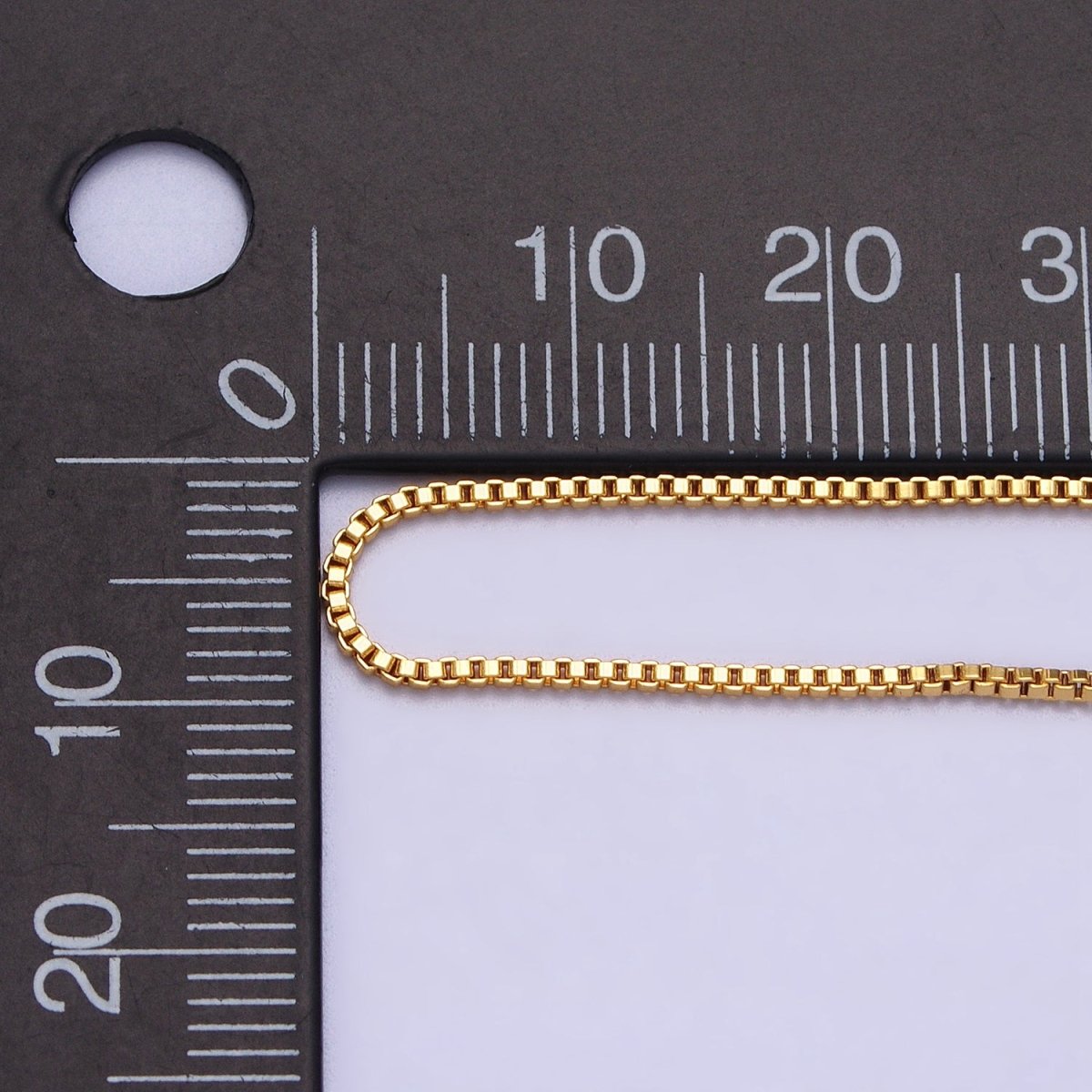 17.75 inch Box Chain Necklace - 24k Gold Filled Box Chain Delicate Dainty Layered Necklace | WA-1644 Clearance Pricing - DLUXCA