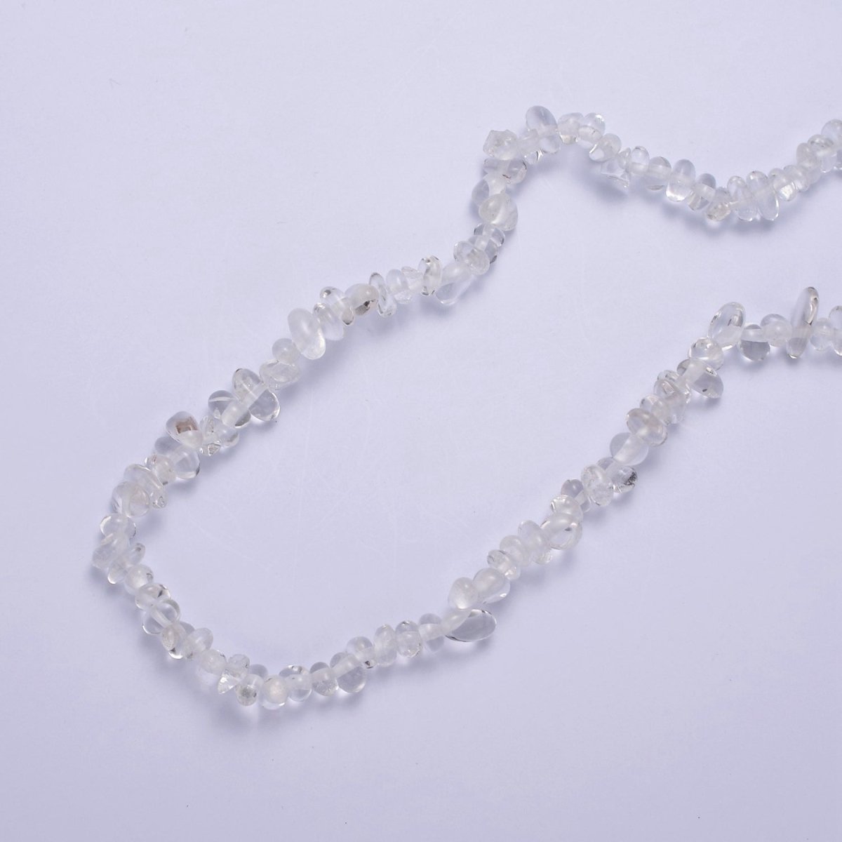 18 Inch Natural Clear Quartz Crystal Stone Bead Necklace with 2" Extender | WA-644 Clearance Pricing - DLUXCA