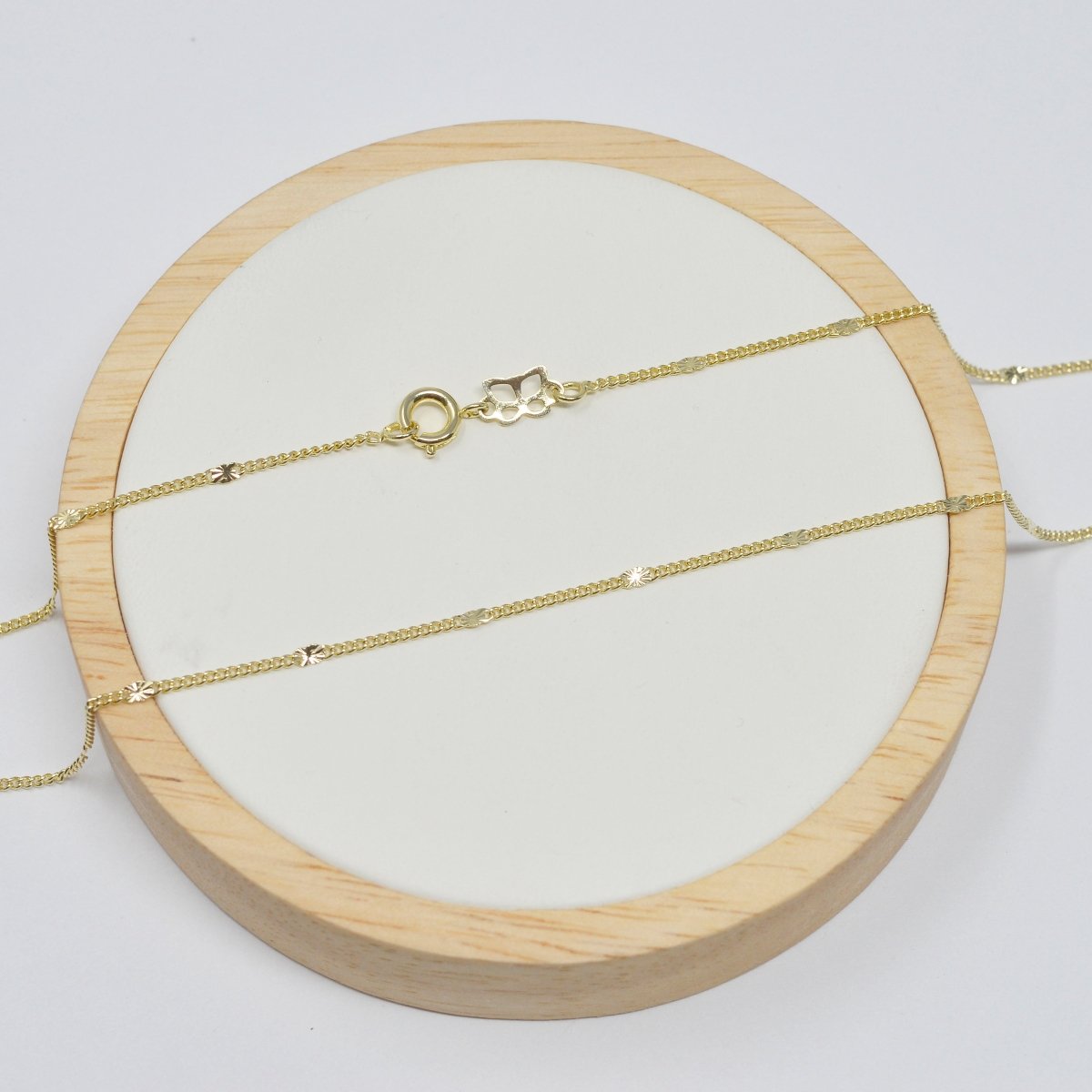 18 inch Singapore Chain Necklace, 14K Gold Plated Singapore Finished Necklace For Jewelry Making, Dainty 2mm Singapore Necklace w/ Spring Ring | CN-958 Clearance Pricing - DLUXCA