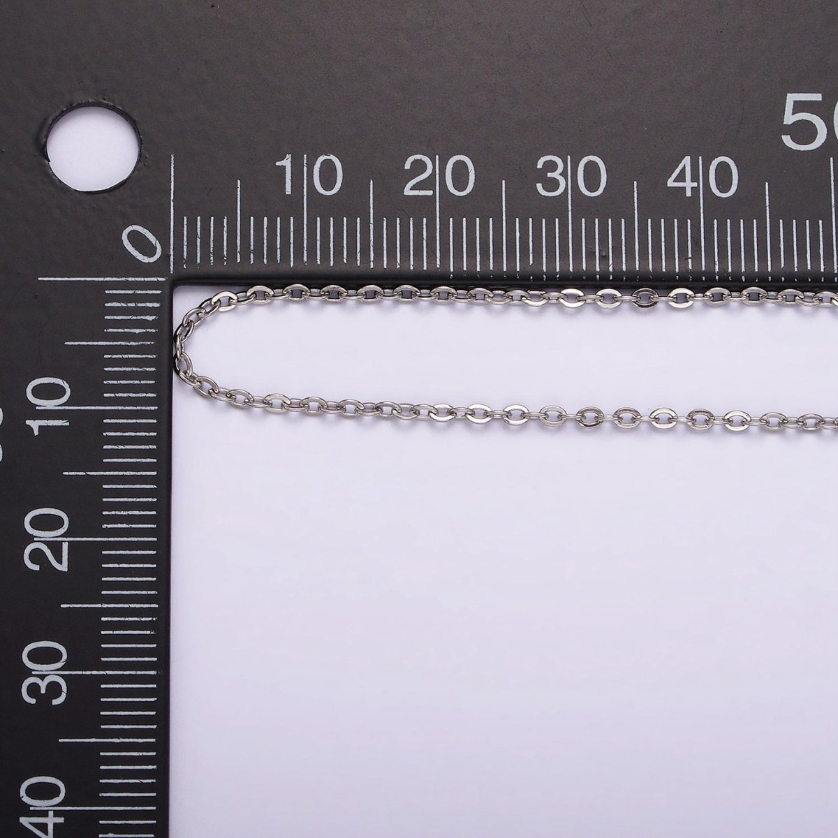 18inch Cable Chain Necklace Silver Dainty Cable Link Chain Necklaces Stainless Steel | WA-2393 - DLUXCA