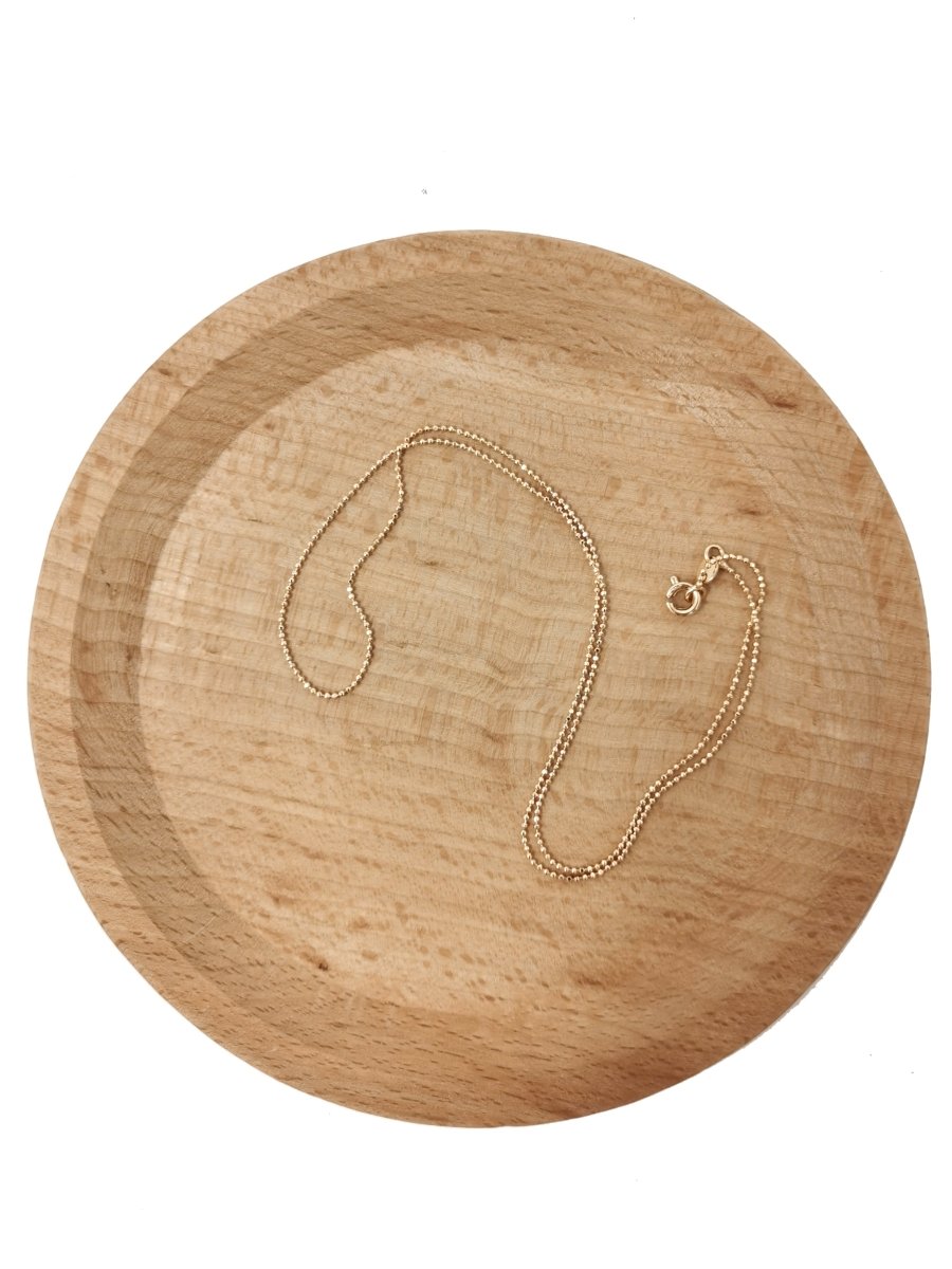 18K Gold Filled 0.8mm Beaded Ball Bead Chain 17.5 inch Finished Necklace For Wholesale Necklace Dainty Jewelry Making Supplies | WA-487 Clearance Pricing - DLUXCA