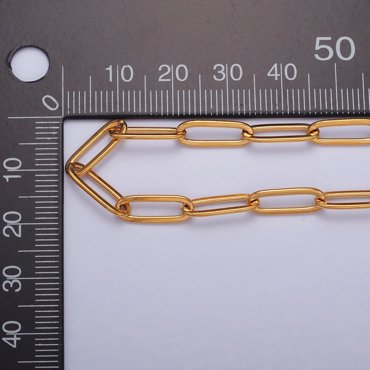 18K Gold Filled 14mm x 5mm Dainty Paperclip Cable 19.5 Unfinished Chain by Meter | WA-1384 Clearance Pricing - DLUXCA