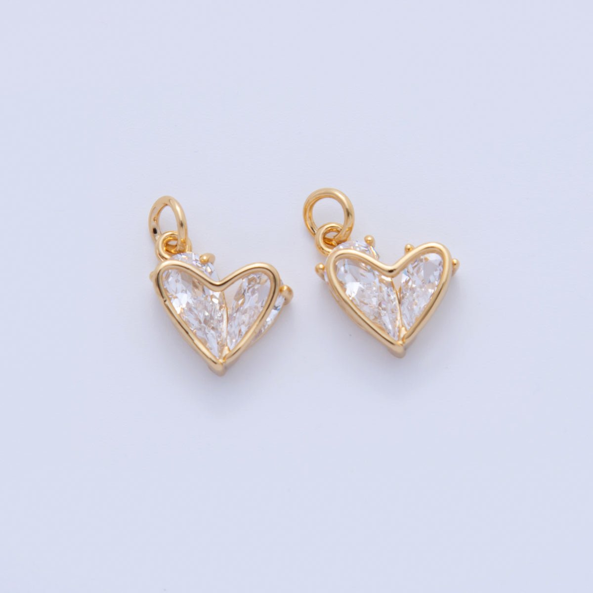 18K Gold Filled 17mm Marquise CZ Heart Frame Charm | AF809 - DLUXCA