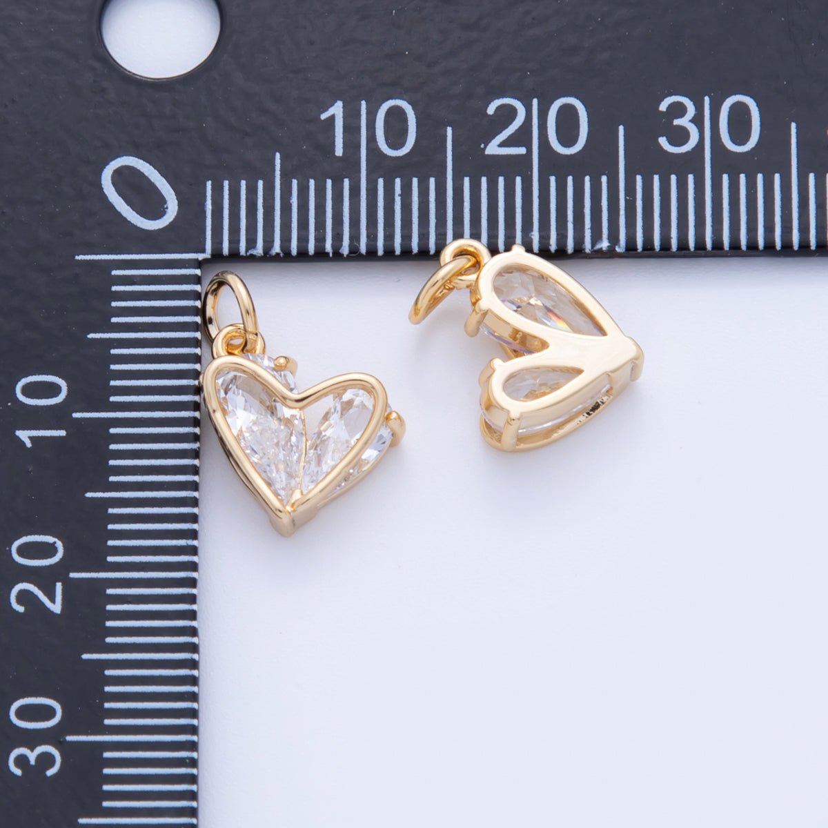 18K Gold Filled 17mm Marquise CZ Heart Frame Charm | AF809 - DLUXCA