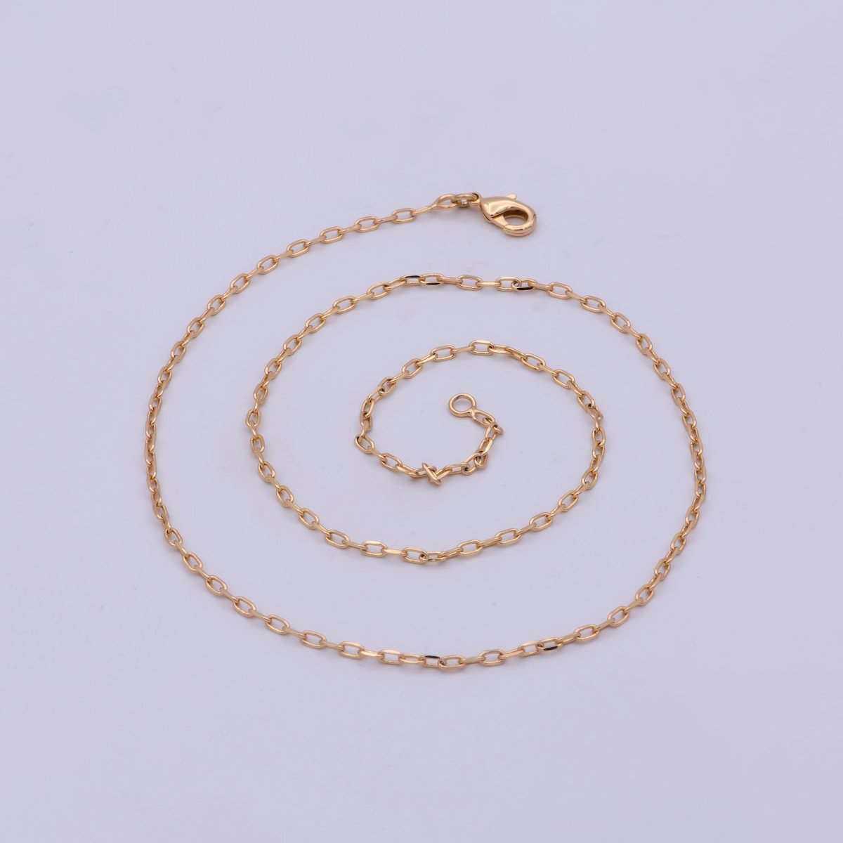 18K Gold Filled 1.8mm Cable Chain 17 inch Finished Necklace For Wholesale Necklace Dainty Jewelry Making Supplies | WA-481 Clearance Pricing