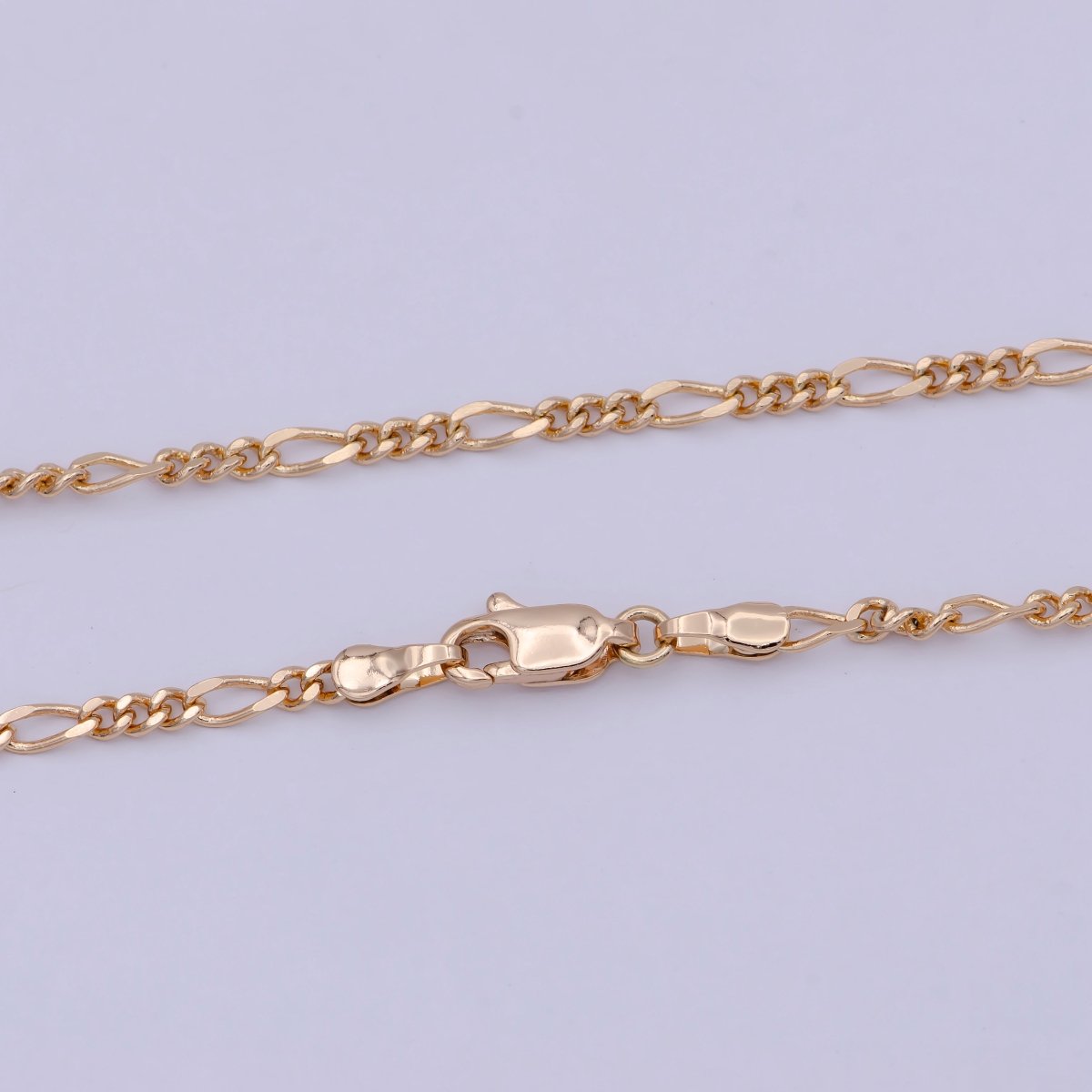 18K Gold Filled 2.4mm Link Figaro Chain For Wholesale Necklace Dainty Jewelry Making Supplies | WA-767 Clearance Pricing - DLUXCA