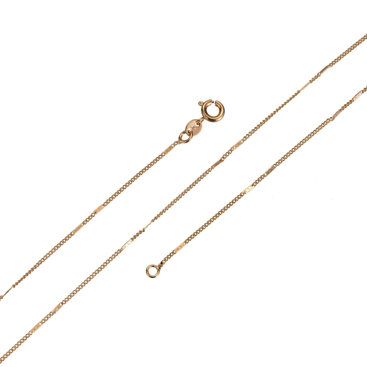 18K Gold Filled 2mm Singapore Chain Necklace, 17.7 Inch Gold Singapore Necklace w/ Spring Ring | CN-669 Clearance Pricing - DLUXCA