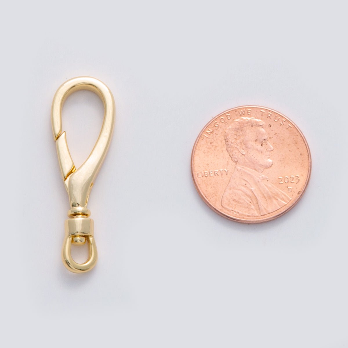 18K Gold Filled 31mm Minimalist Push Gate Oval Swivel Closure Finding | Z1161 - DLUXCA