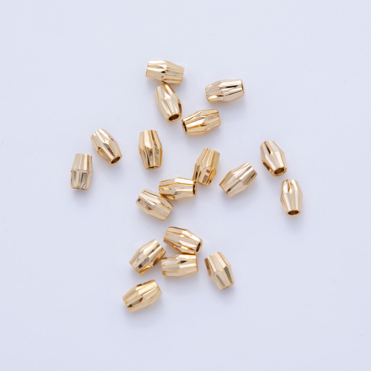 18K Gold Filled 3.8mm Multifaceted Edged Bead Set | B737 - DLUXCA