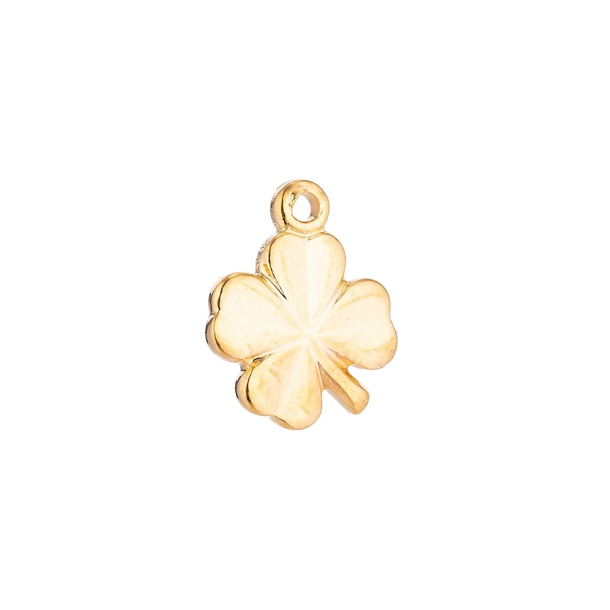 18K Gold Filled 4 Leaves Clover Dainty Shamrock Nature Inspired, Necklace Pendant Lucky Charm Bead Bails Findings for Jewelry Making C-097