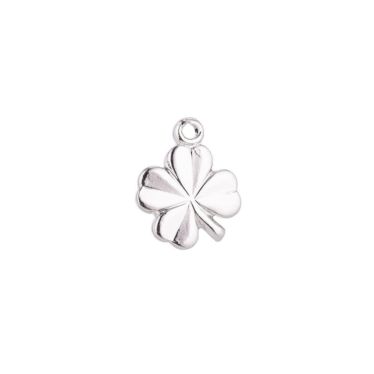 18K Gold Filled 4 Leaves Clover Dainty Shamrock Nature Inspired, Necklace Pendant Lucky Charm Bead Bails Findings for Jewelry Making C-097
