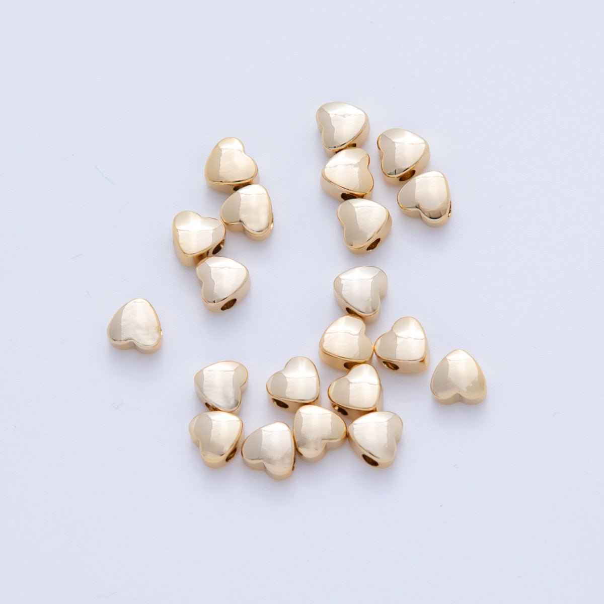 18K Gold Filled 6mm Minimalist Heart Bead Set | B748 - DLUXCA