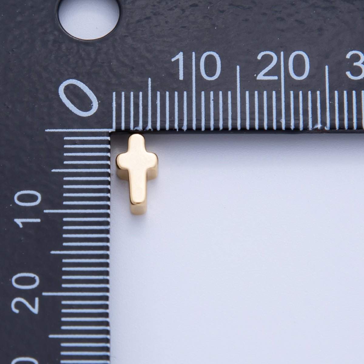 18K Gold Filled 8.5 Minimalist Religious Cross Bead Set by 10 Pieces | B749 - DLUXCA