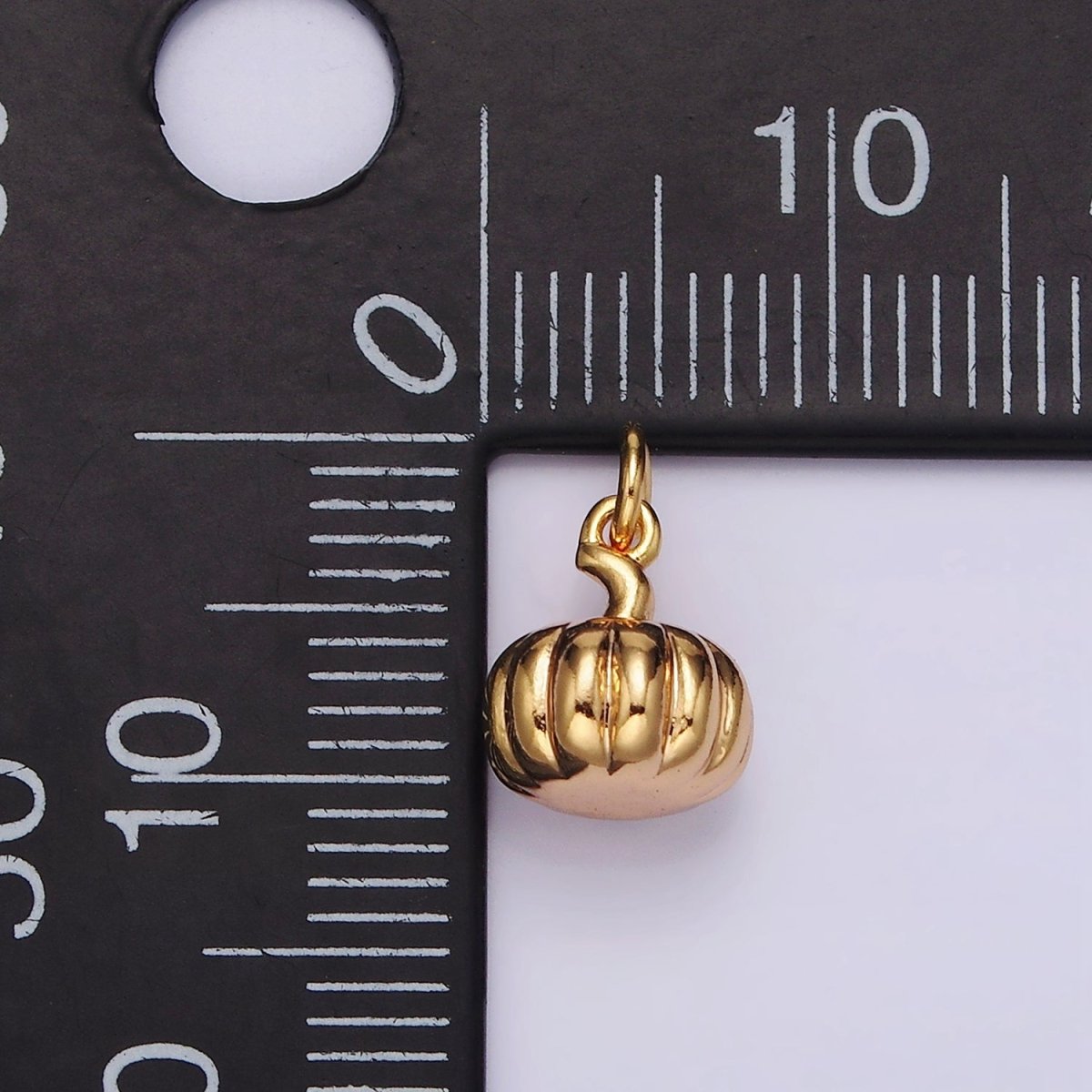 18K Gold Filled 9mm Pumpkin Fruit Puffed Add-On Charm | N-1760 W-481