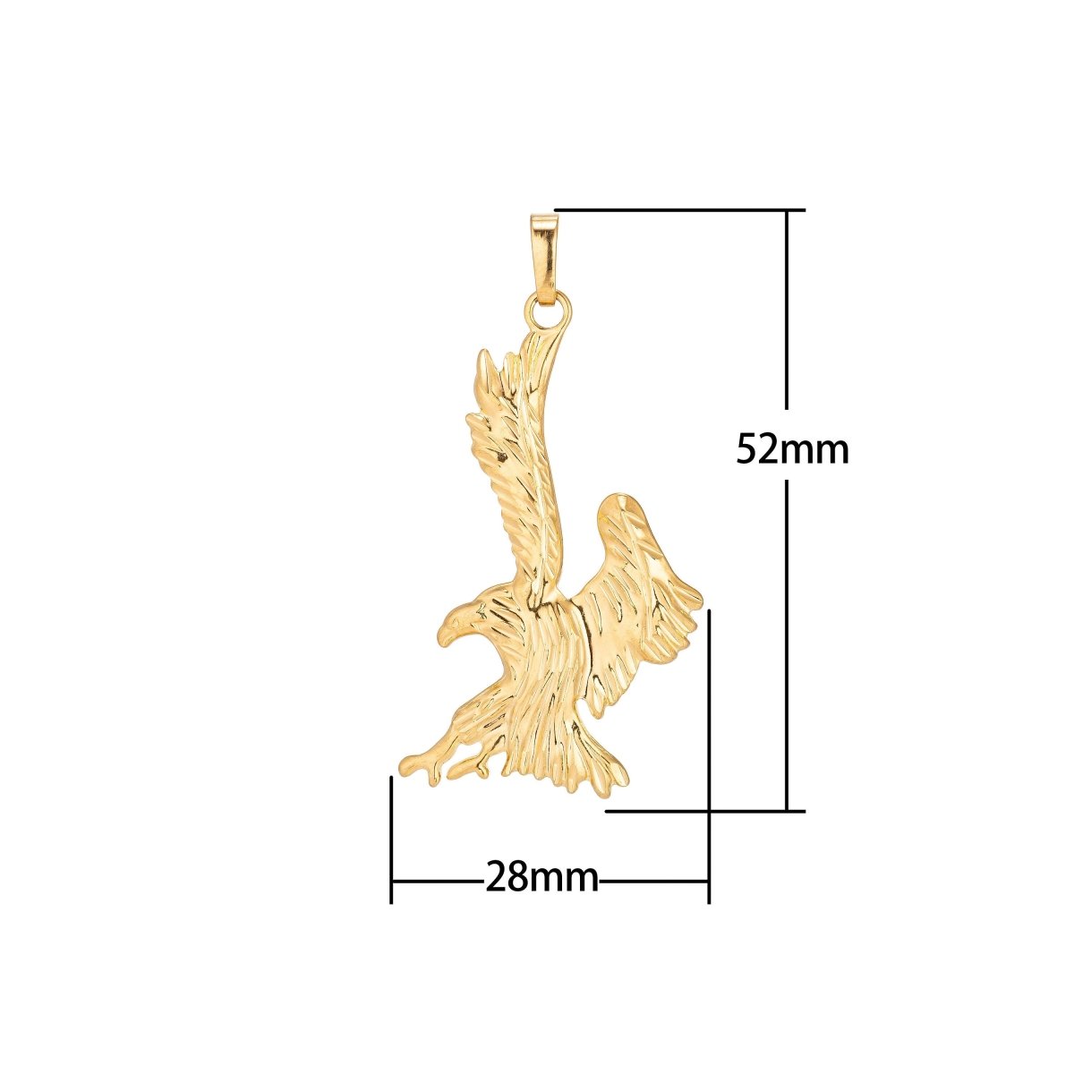18K Gold Filled Bald Eagle Bird American Eagle Symbol Leader DIY Necklace Pendant Charm Bead Bails Findings for Jewelry Making H-478 - DLUXCA