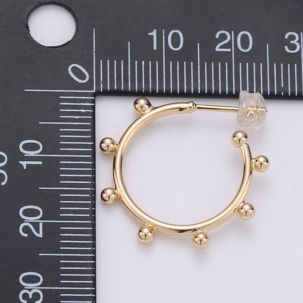 18K Gold Filled Ball Hoop Earrings, Beaded Hoop Earrings, Boho Hoop Earrings, Gold Ball Hoop Earrings, 25,35, 45mm Gold Hoop Earring Q-097 - Q-099