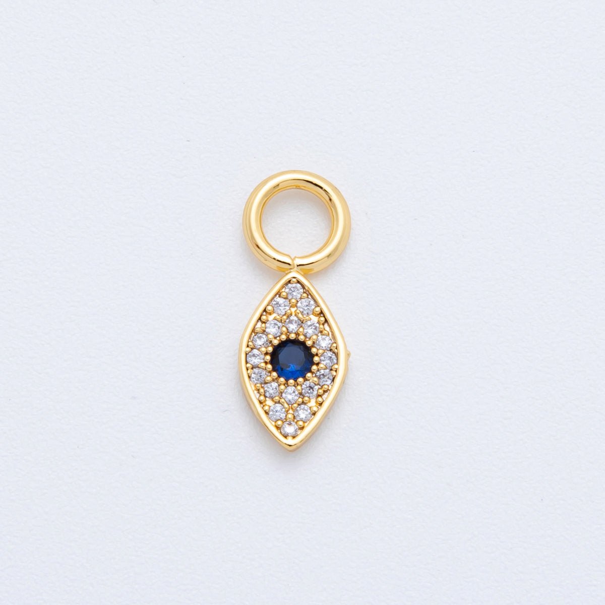 18K Gold Filled Blue Evil Eye Micro Paved Add - On Drop Earring Charm | AF759 - DLUXCA