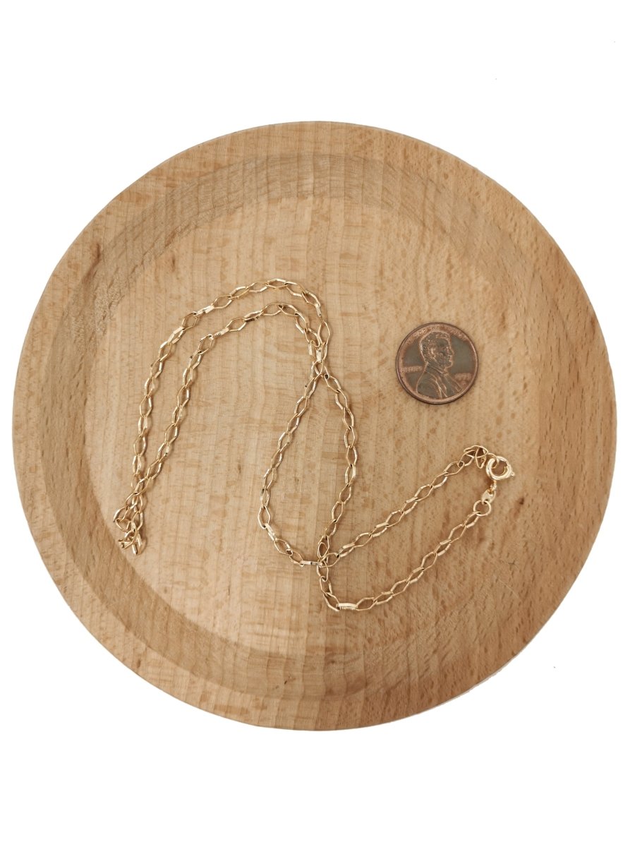 18K Gold Filled Cable Chain Necklace, 17.7 Inch Designed Finished Chain For Jewelry Necklace Making, 3mm Width Designed Necklace w/ Spring Ring | CN-716 Clearance Pricing - DLUXCA