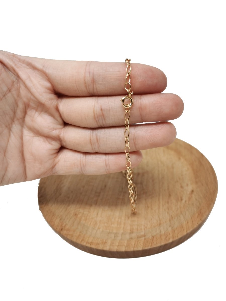 18K Gold Filled Cable Chain Necklace, 17.7 Inch Designed Finished Chain For Jewelry Necklace Making, 3mm Width Designed Necklace w/ Spring Ring | CN-716 Clearance Pricing - DLUXCA