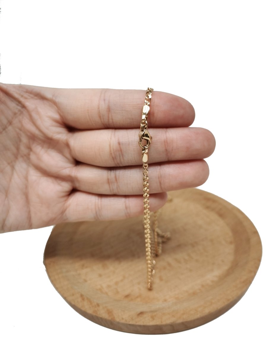 18K Gold Filled Cable Chain Necklace, 17.7 Inches Designed Finished Chain For Necklace Jewelry Making, Dainty 2.5mm Designed Necklace w/ Lobster Clasps | CN-725 Clearance Pricing - DLUXCA