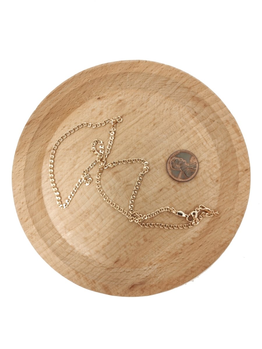 18K Gold Filled Cable Chain Necklace, 17.7 Inches Designed Finished Chain For Necklace Jewelry Making, Dainty 2.5mm Designed Necklace w/ Lobster Clasps | CN-725 Clearance Pricing - DLUXCA