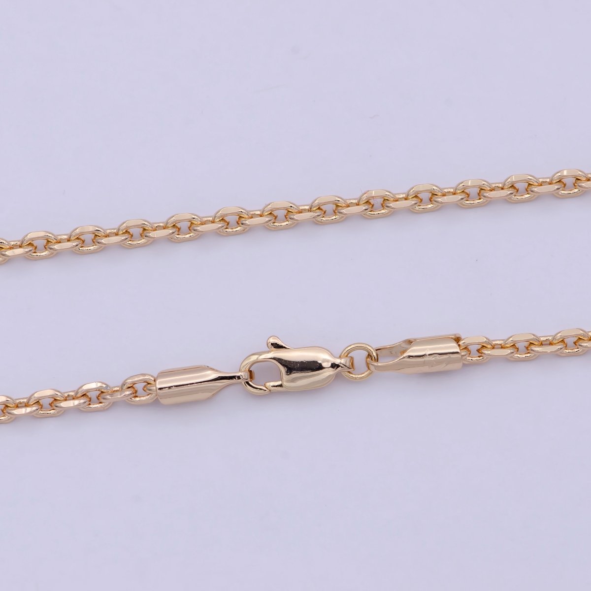 18k Gold Filled Cable Chain Necklace Layer Chain Necklace Ready to Wear 17.7 Inch | WA-761 Clearance Pricing - DLUXCA