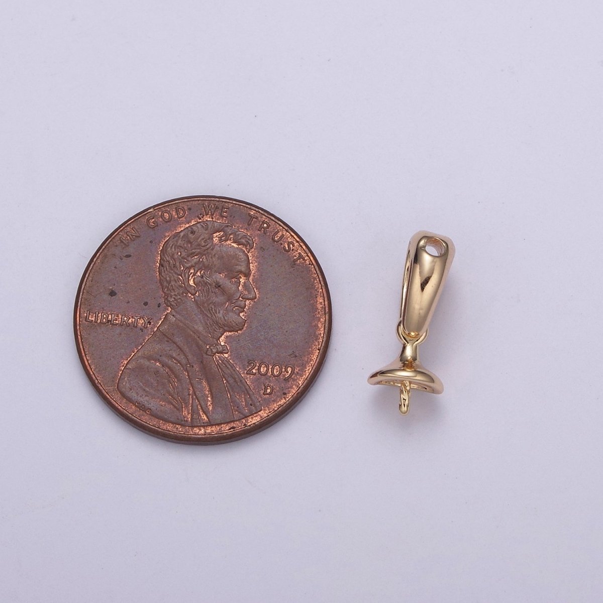 18k Gold Filled Cap Bail Peg for Half Drilled Beads L562 - DLUXCA