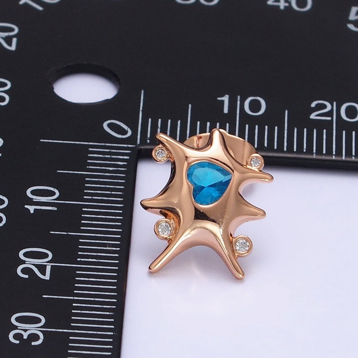 18K Gold Filled Clear, Red, Green, Pink, Blue Heart CZ Splat Rounded CZ Stud Earrings | AD1391 - AD1395