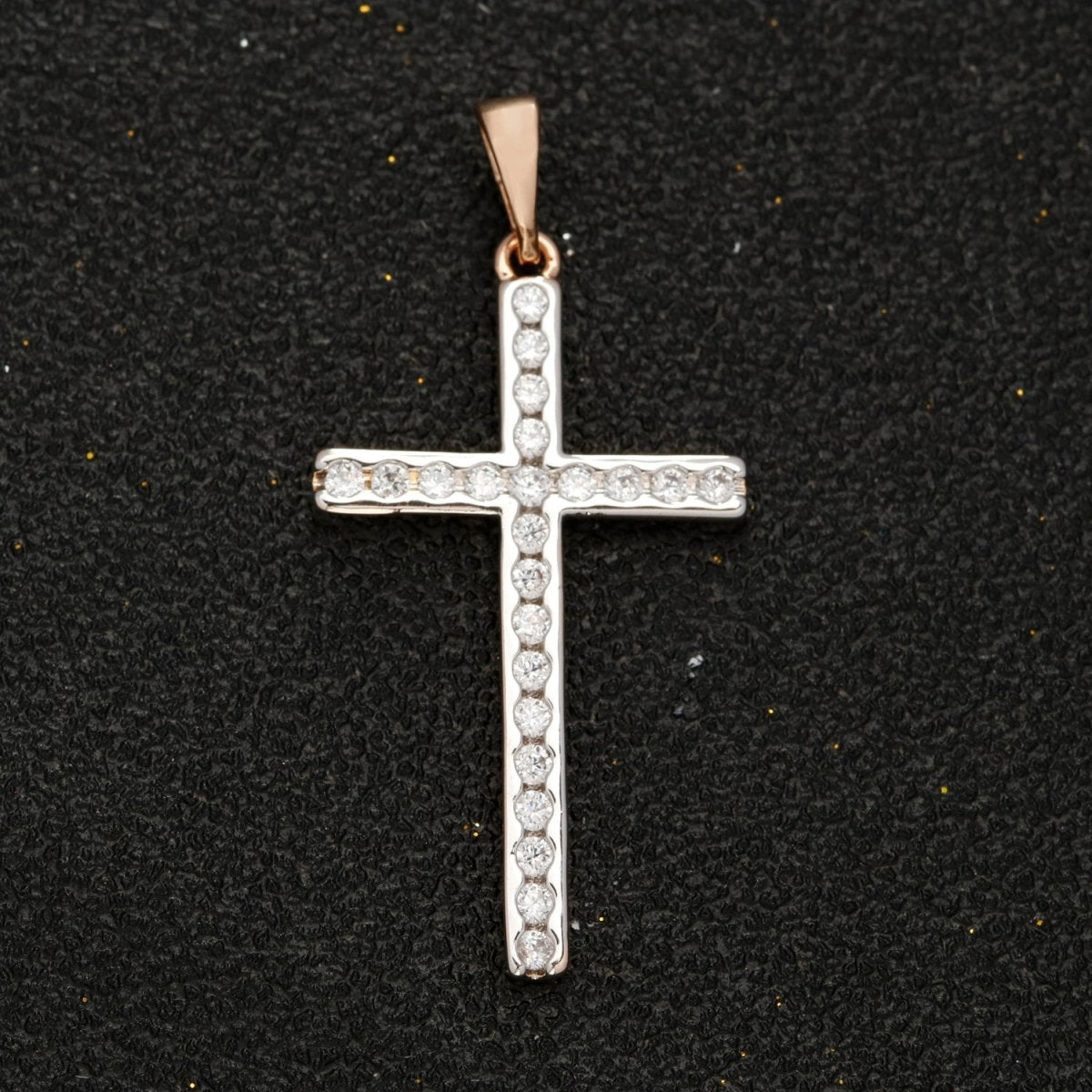 18k Gold Filled Cross Charms, Micro Pave Cross Pendant for Religious Necklace Jewelry Making Supply N-1420 - DLUXCA