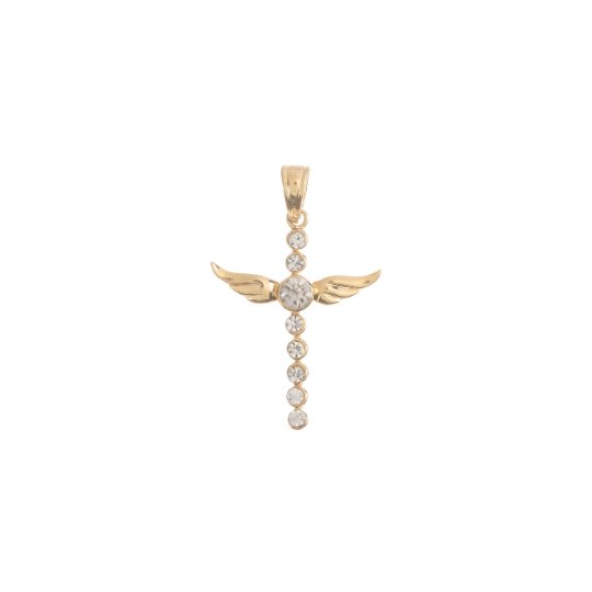 18K Gold Filled Cute Dainty Cross, Angel's Wings, Fly High, Memories, Bails Findings for Earring Necklace Jewelry Making Supplies H-718