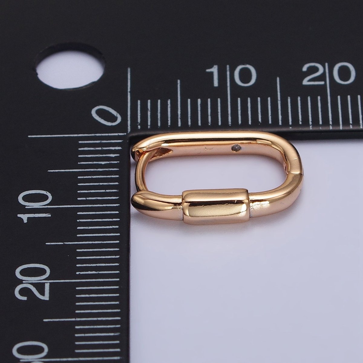 18K Gold Filled Cylinder 19mm, 17mm Oblong Hoop Earrings | AB1042 AB1083