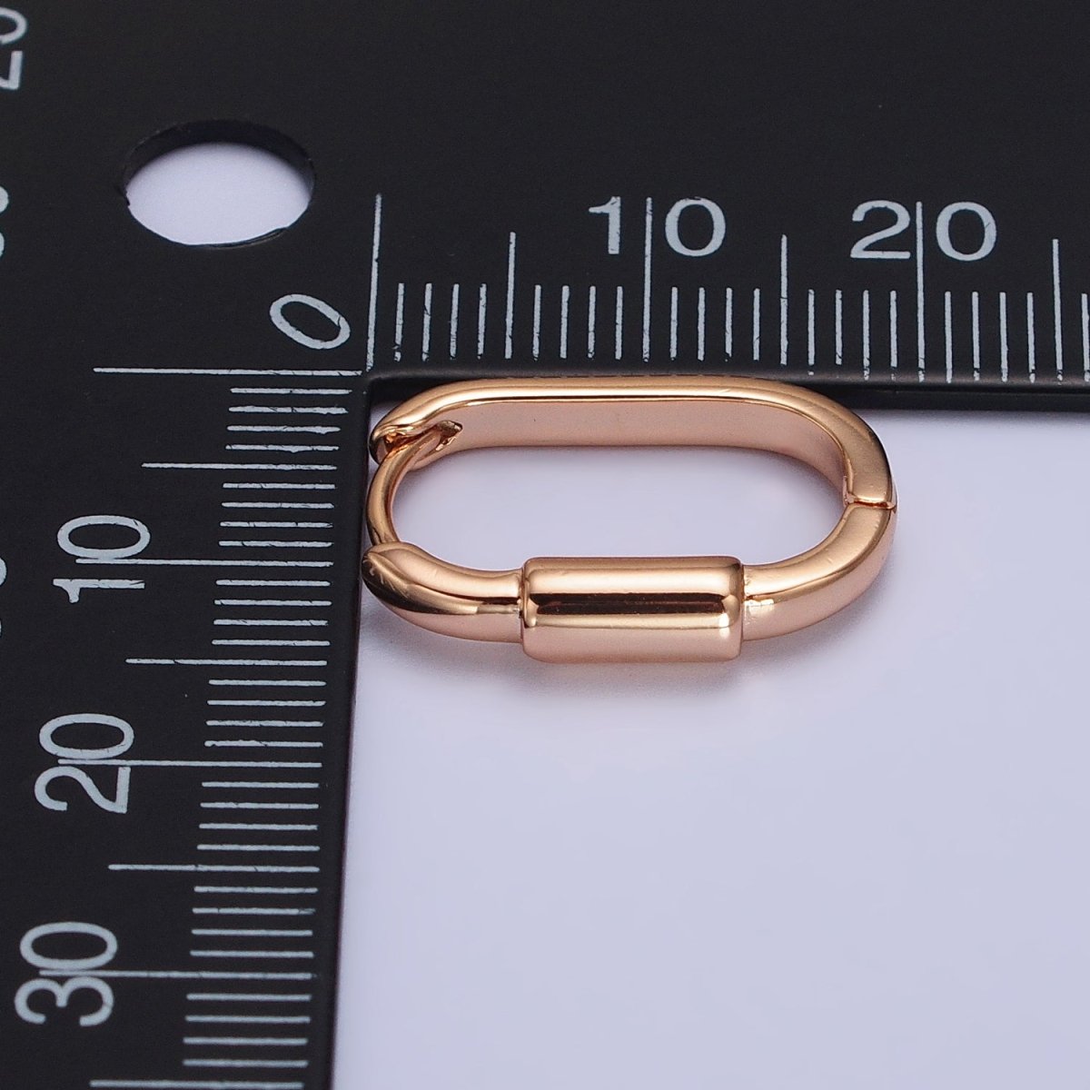 18K Gold Filled Cylinder 19mm, 17mm Oblong Hoop Earrings | AB1042 AB1083