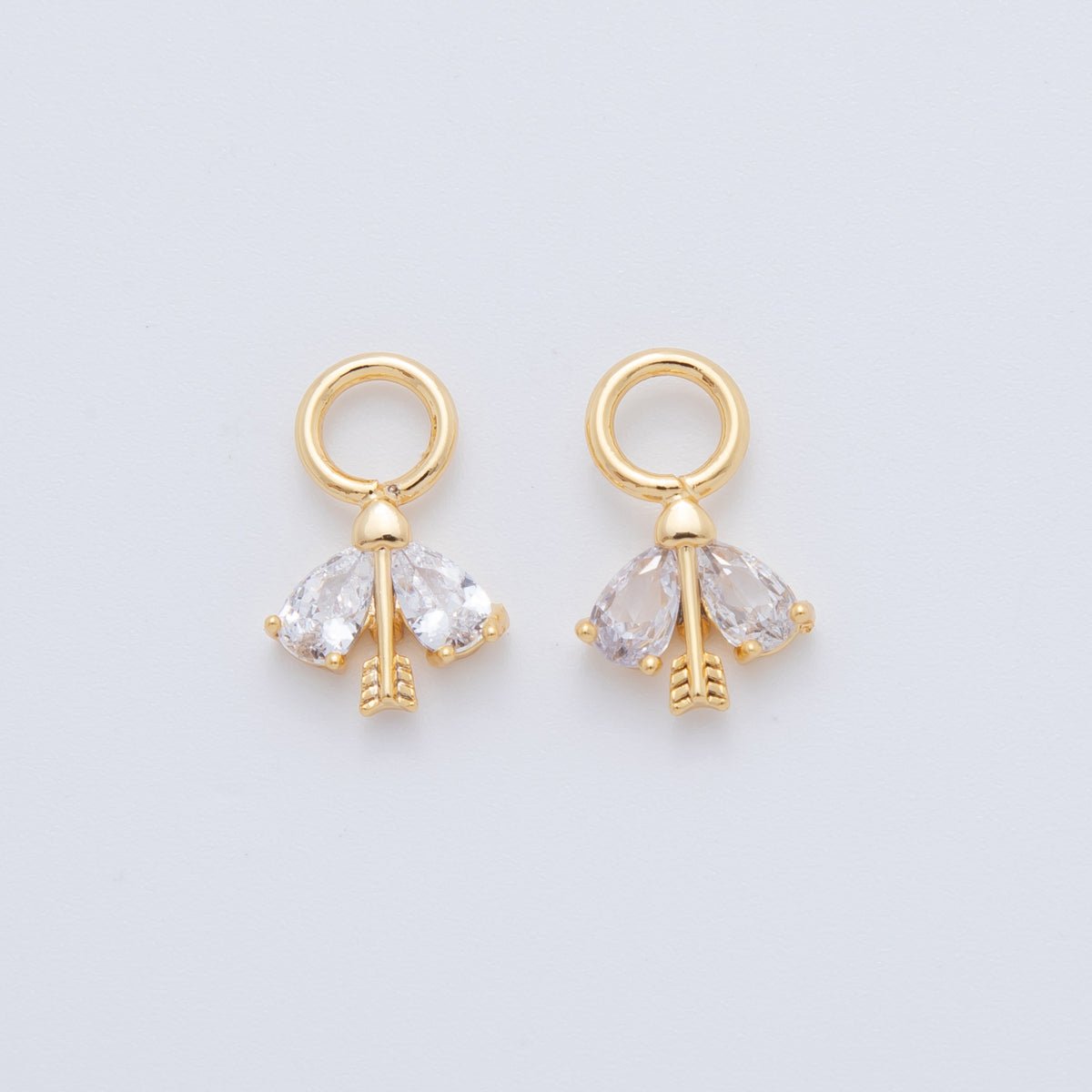 18K Gold Filled CZ Bee Insect Add - On Drop Earring Charm | AF749 - DLUXCA