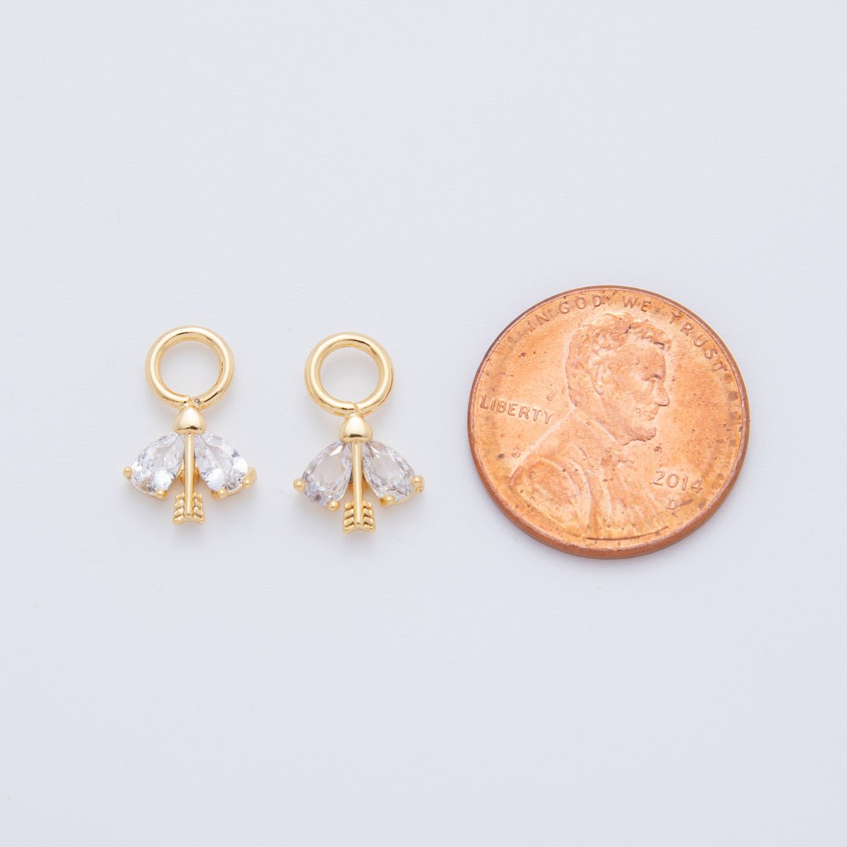 18K Gold Filled CZ Bee Insect Add - On Drop Earring Charm | AF749 - DLUXCA