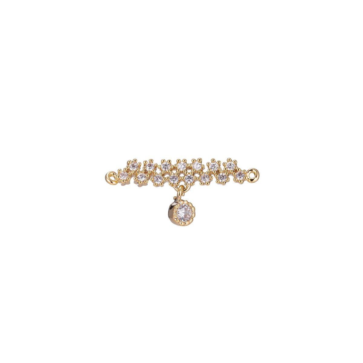 18K Gold Filled Flower Bar with Pendant Bracelet Charm Bead Finding Connector for earring necklace Jewelry Making F-005 - DLUXCA