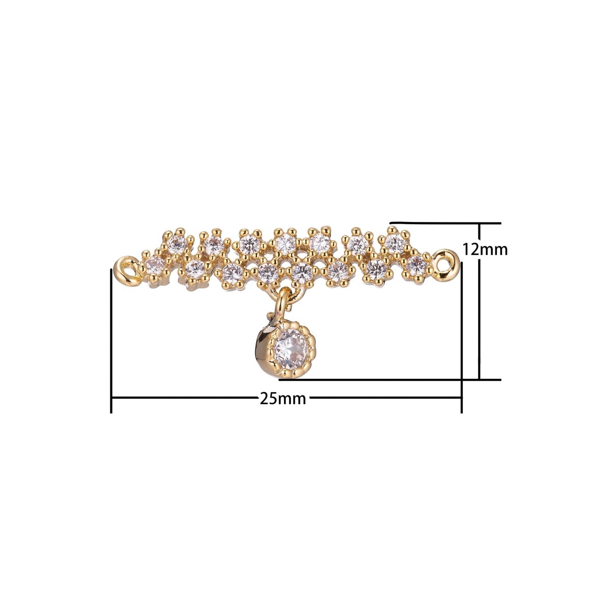 18K Gold Filled Flower Bar with Pendant Bracelet Charm Bead Finding Connector for earring necklace Jewelry Making F-005 - DLUXCA