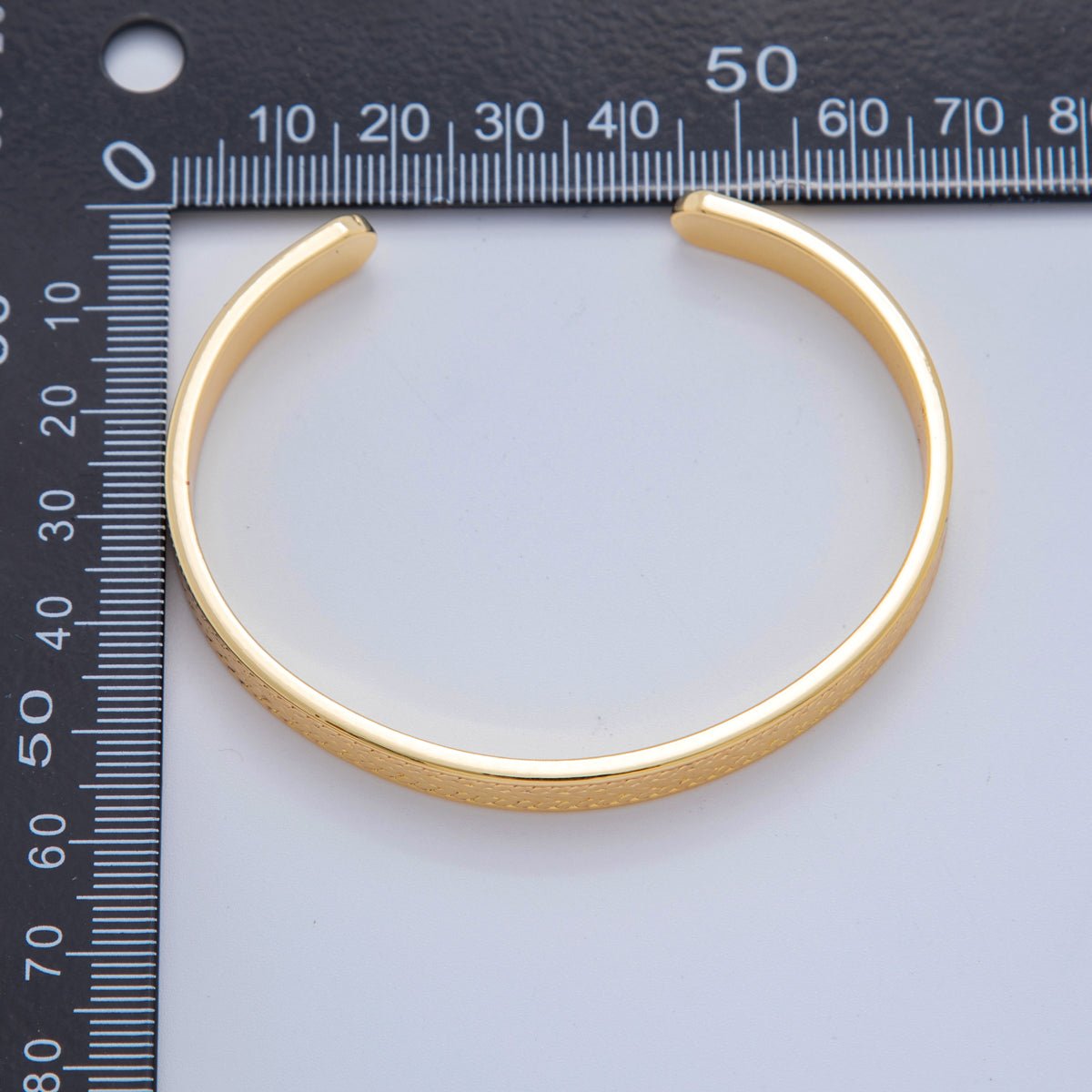 18K Gold Filled Geometric Line Engraved Wide Cuff Bracelet | WA - 3294 - DLUXCA